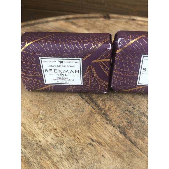 (2) Beekman 1802 FIG LEAF Palm Size Bar Soap - 3.5 oz Each - Picture 3 of 5